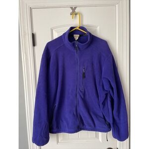 Women's L.L. Bean Large Purple Fleece Zip Jacket Coat Winter